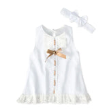 Girls baby sleeveless bow skirt