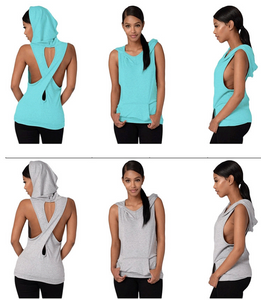 Fitness Backless Cross Sport T Shirt Women