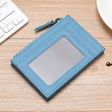 RFID Cowhide Card Holder With Zipper Coin Holder