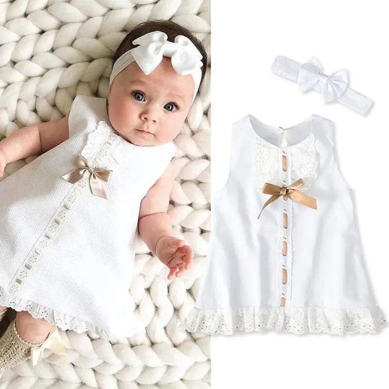 Girls baby sleeveless bow skirt