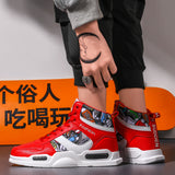 Men Sport Shoes High-tops Graffiti Sneakers Trendy