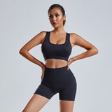 2pcs Yoga Set Women's Vest And Shorts Tracksuit Seamless Workout Sportswear